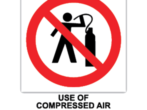 Use of Compressed Air to Dust Body Prohibited